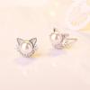 Hot Selling Fashionable Pearl Cat Diamond Earrings