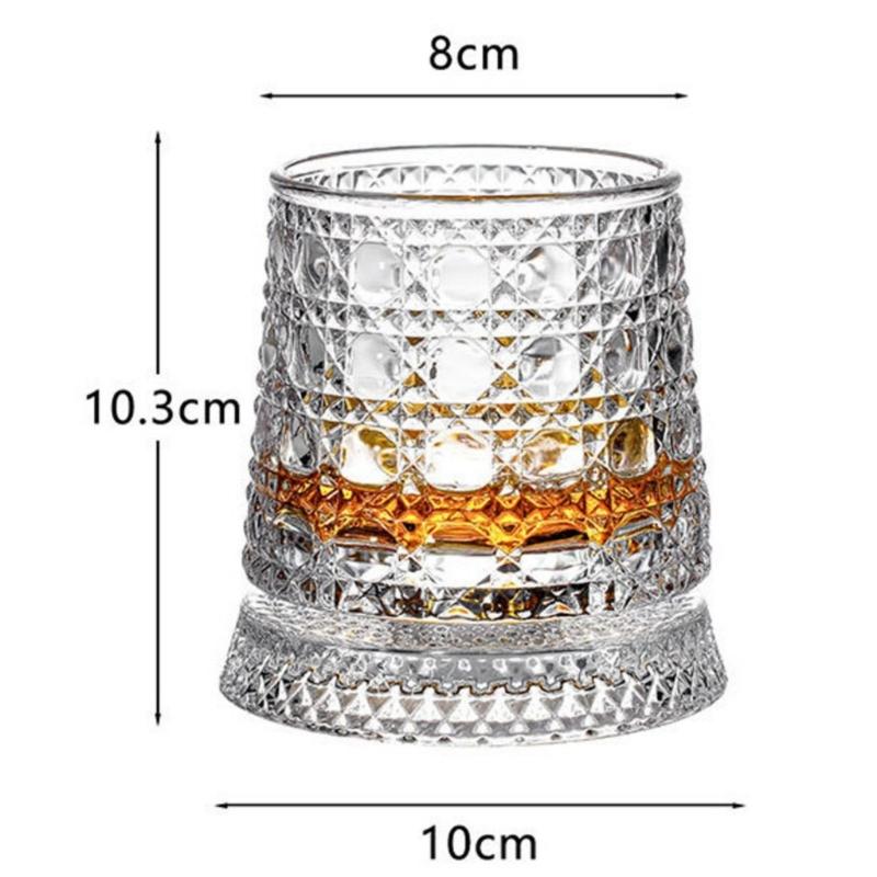 Premium Clear Whiskeys Glass with Rotating Base for Stress Reduction Crystal Cocktail WIne Glass Elegant Glassware Gift