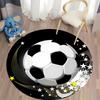 Free Shipping! Youthful Soccer-Themed Round Rug for Game Rooms Round Carpet for Home Sofa Bedroom, Gift