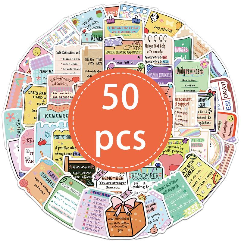 50PCS Mental Health Stickers Motivational Sticker Mental Health Matters Awareness Decals Waterproof Vinyl Decal for Laptop