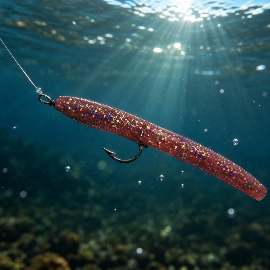 10cm 6g Single Color Worm Soft Fishing with Sinking for Trout
