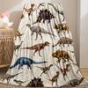 1pc Soft and Warm Dinosaur Print Flannel Blanket for Sofa, Bed, and Office - Perfect Christmas, Halloween, and Birthday Gift