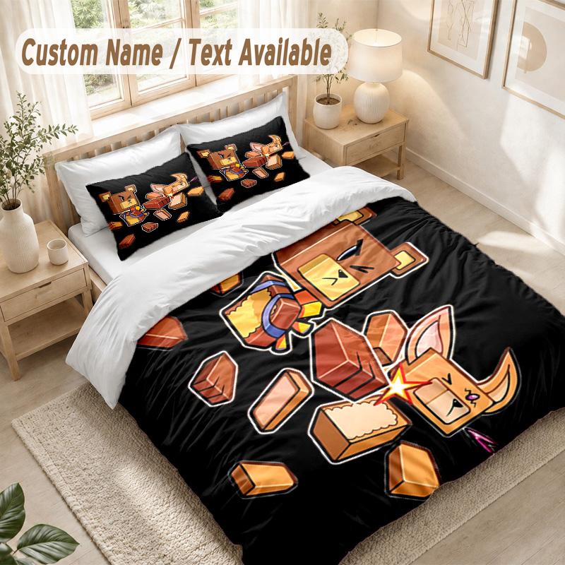 Set Biancheria da Letto Super Orso Avventura, 1 Copripiumino & 2 Federe Morbido Confortevole Camera da Letto Arredamento Tessile per la Casa
