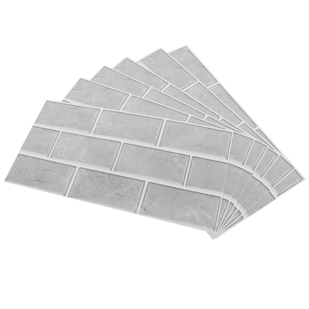 6pcs Gray Tile Pattern Wall Decal Waterproof SelfAdhesive Wall Sticker for Home Kitchen
