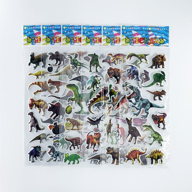12 Sheetsset Dinosaur Series Cartoon Stickers For Child Notebook Skateboard Diy Waterproof Cute Sticker Toy Boys Gift