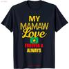 Stilvolles Blaues T-Shirt mit My Mamaw Love Forever Vintage-Waschung Weich Unisex Mode Designer Kleidung Vielseitig Dehnbar