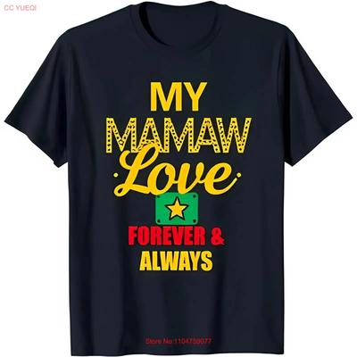 Stylish Blue T Shirt with My Mamaw Love Forever Vintage Washed Soft Unisex Fashion Designer Clothes Versatile Stretched