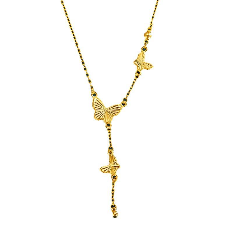 Exquisite Gold Butterfly Necklace with Flash Laser Design - Long-Lasting and Non-Fading, Perfect Gift for Girlfriend.