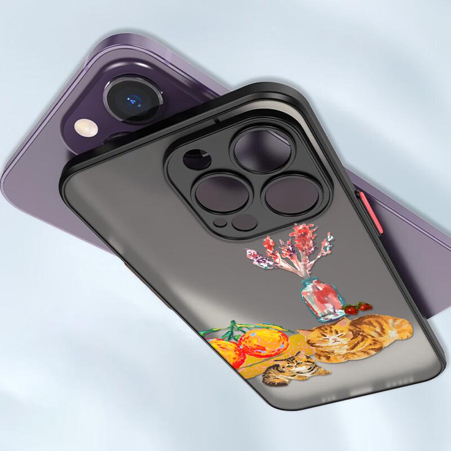 

Funda Back Phone Cover Case for iPhone 17 Pro Max 12 11 15 16 Plus Air XS XR 7 8 SE 13 Mini 14 Creative Art Cat iPhone 16