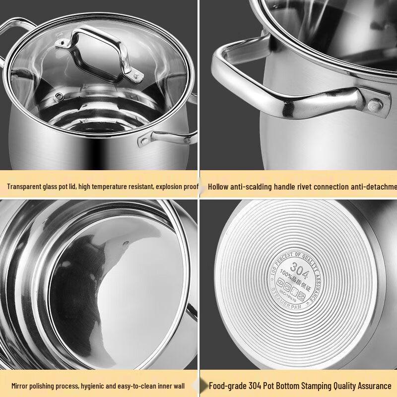 Anyi 304 Stainless Steel Soup Stew Pot