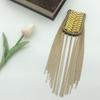 2Pcs Hand-Sewn Shoulder Epaulettes for Formalwear, Pair with Metal Tassels and Angled Tube Rows for Weddings and Ceremonies
