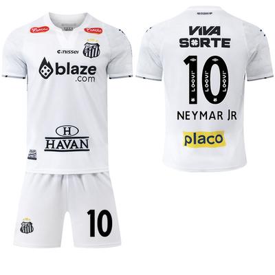 Maillot Domicile Blanc Santos 2024-25 #10 Neymar, Maillots de Football Série A Brésilienne