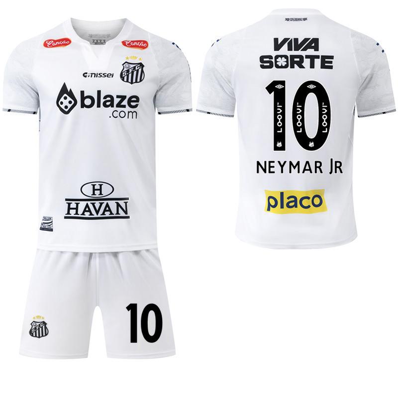 2024-25 Santos Heim-Weißes Trikot #10 Neymar, Brasilianische Serie A Fußballtrikots