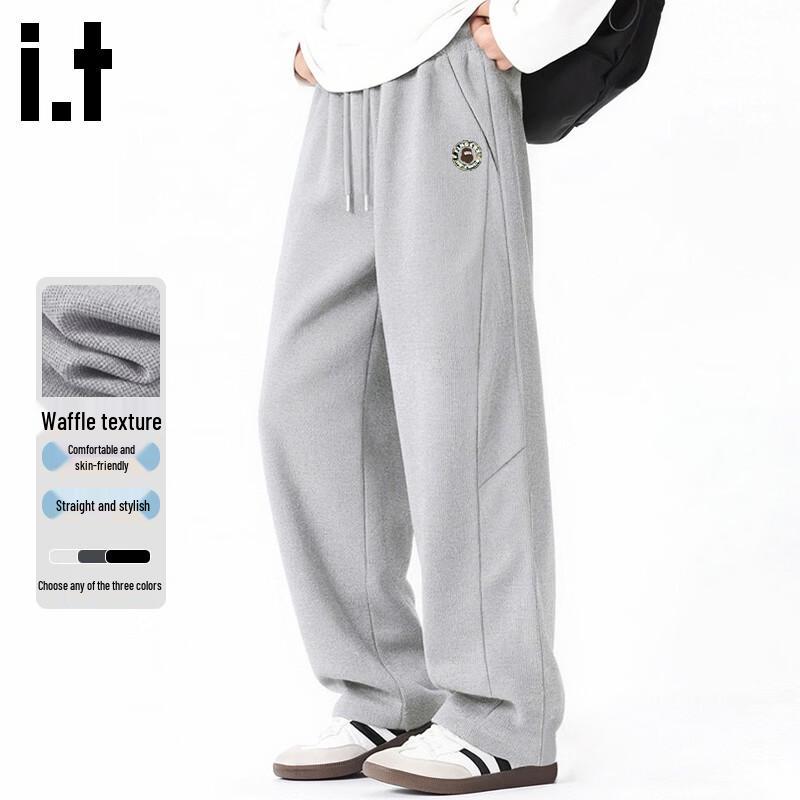 

Fingercroxx IT Men s Summer Waffle Straight-Leg Casual Pants M