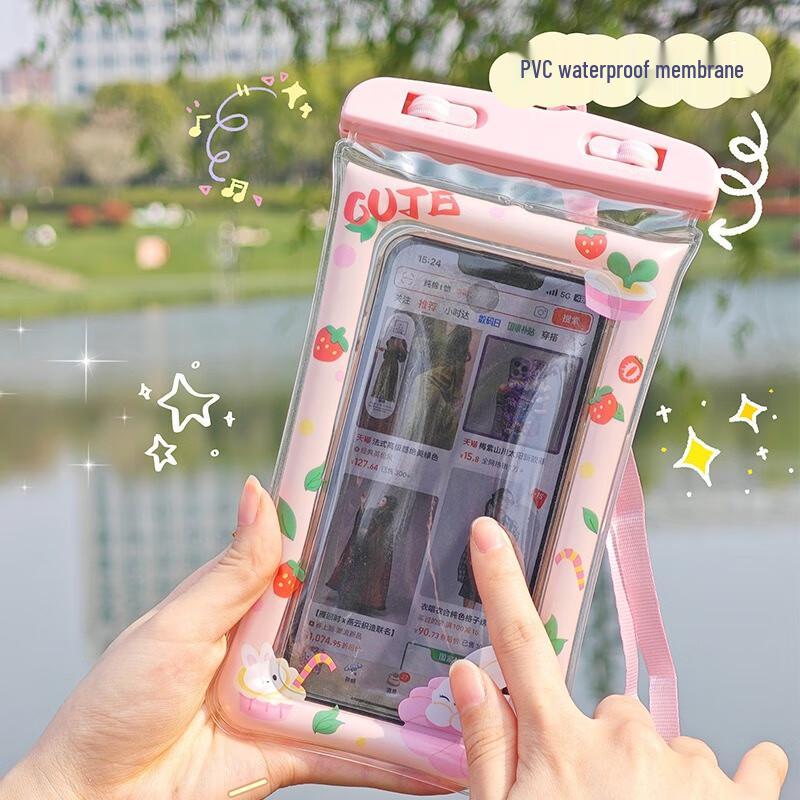 Cartoon Waterproof Phone Pouch with Lanyard
