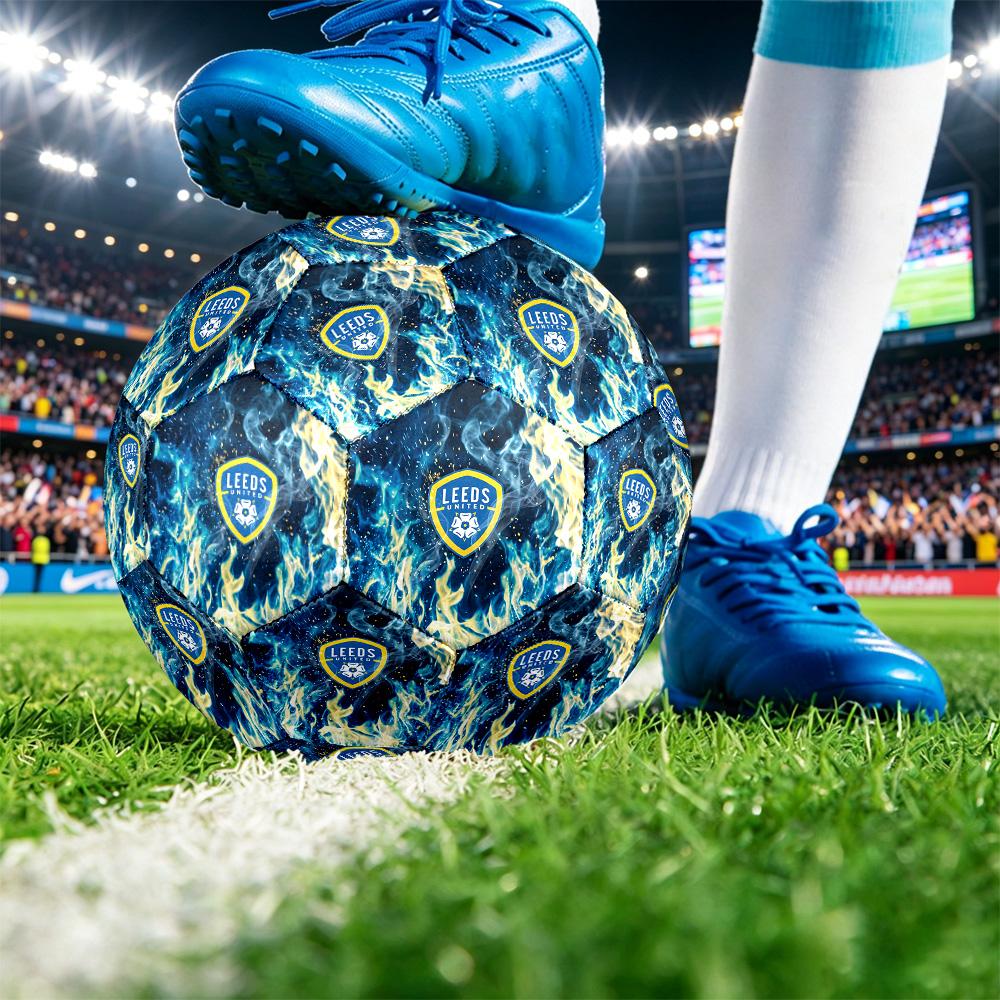 Leeds United FootballPrinted Size 5 Soccer Bball, Anti Slip Adult Match Football Souvenir for Football Fans