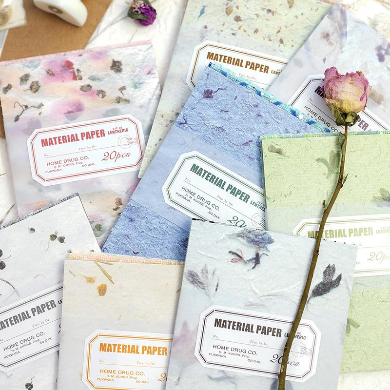 DIY Multi-Material Paper with Colorful Retro Grid Design for Journal Background Decoration