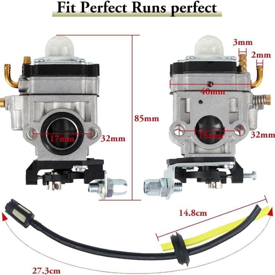 Carburetor for 52cc 2HP Earth Auger with Primer Bulbs Spark Plug Gasket Fuel Lin