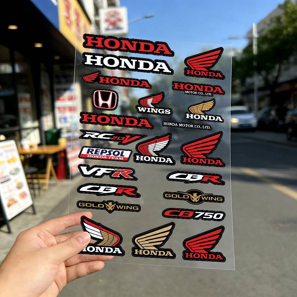 FOR HONDA HRC H WING Motorcycle Reflective Stickers Waterproof Decals for Helmet Scooter Fuel Tank Toolbox Racing