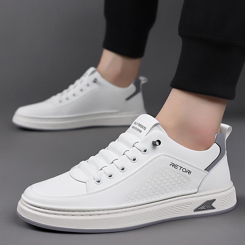 Fashion Fashion Platform Leather Casual Sneakers for Men Designer Soft-soled Men Board Shoes Spring Autumn New Light Male Sports Shoes