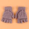 Halbfingerhandschuhe Multifunktional Umschlagbar Niedlich Korallenfleece Warm Kältefest Weich Bequem Damen Winter Warm Damen Handschuhe
