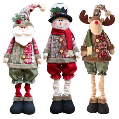 76cm Christmas Plush Doll Expandable Dwarf Ornament with Retractable Spring Legs