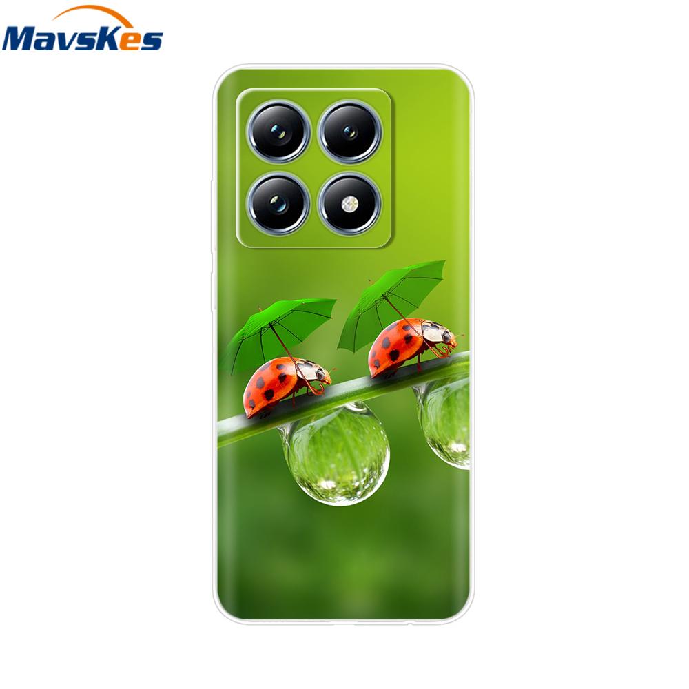 For Xiaomi 14T 5G Case Cute Soft Transparent TPU Painted Silicone Cover For Xiaomi 14T Pro 5G 2024 Mi14T Phone Cases Coque Funda