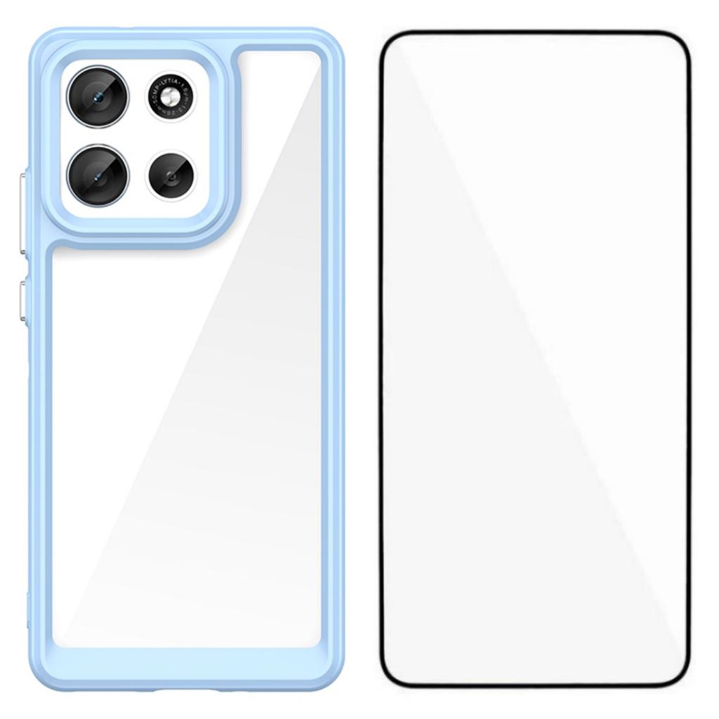 For Motorola Moto G86 5G Phone Case WANLONFENG XC Series TPU Acrylic Cover with Tempered Glass (Big Lens Hole)