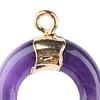 DIY Pendant Gold-Plated Edging Crescent Horn Design Natural Imitation Crystals Jade Necklace Bracelet Earrings Charm DIY Jewelry Making Accessories