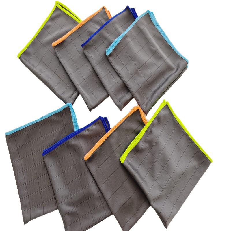Cross-Border Multi-functional Checkered Microfiber Carbon Fiber Glass Cleaning Cloth
