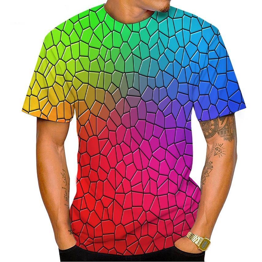 New Cool Hip Hop Printed Men's T-Shirt Summer Short Sleeved Street Personalized Creative Fashion Casual Loose Quick Drying Shirt