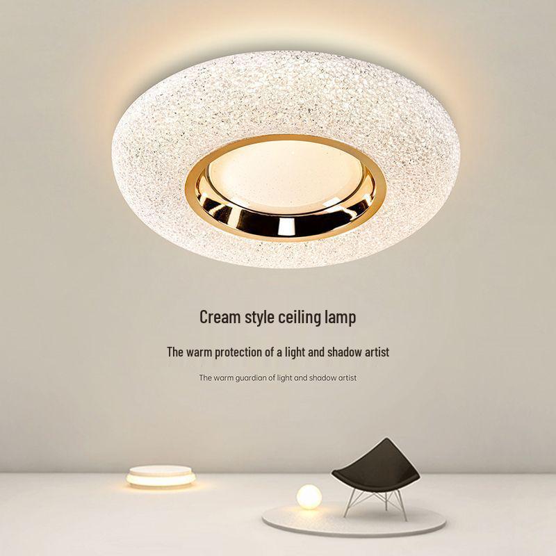 2025 Full Spectrum Super Bright LED Ceiling Light for Master Bedroom & Living Room - Modern Cream Style