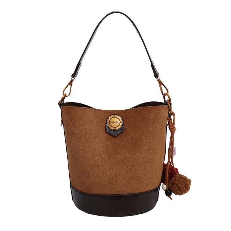 Retro Suede Bucket Bag 2026 New Handbag High-end Cross-body Single Shoulder Underarm Women