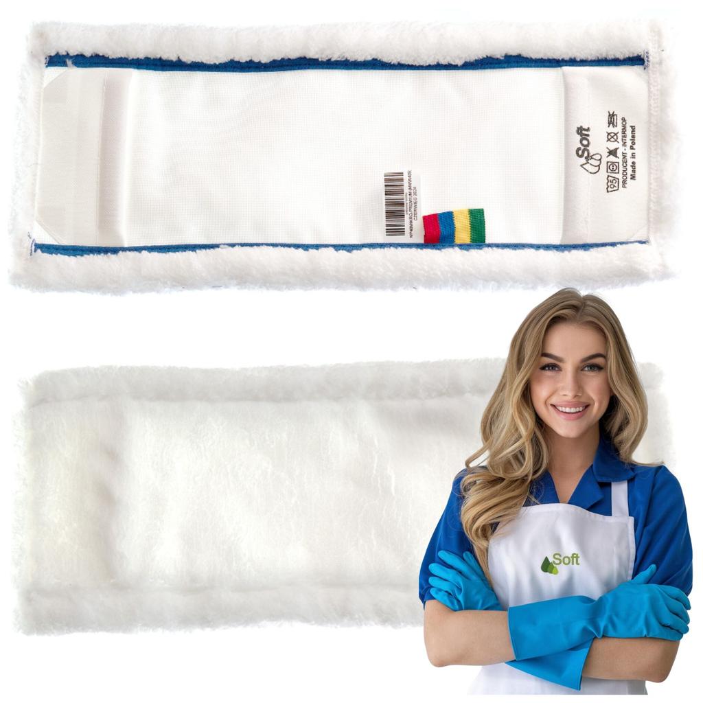 Mop Płaski 40Cm Mikrofaza Biała Premium (Mmw40S)