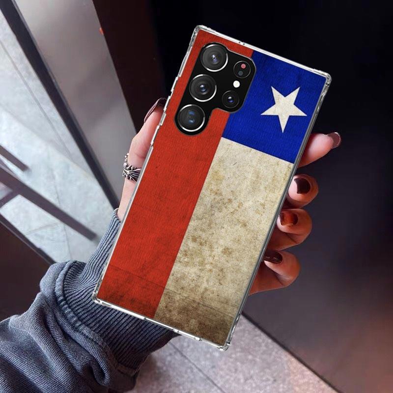 Chile Flag Phone Case For Samsung Galaxy S23 S24 S25 Edge S26 Ultra S22 + S21 Plus S20 FE Cover Silicone Print Shell Galaxy S23