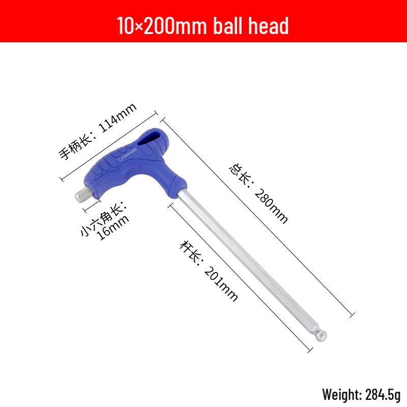 Penggong T-type Metric Hex Wrench: Single CRV Flat & Ball Head Hexagonal Screwdriver