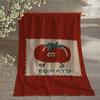 Tomato Pattern Throw Blanket Beige Red Design Soft Warm For Sofa Bed Kitchen Dormitory All Season Use