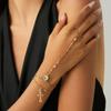 Fashion Metal Chain Cross Finger Bracelet, Personalized Coin Pendant, Back Chain Set For Women