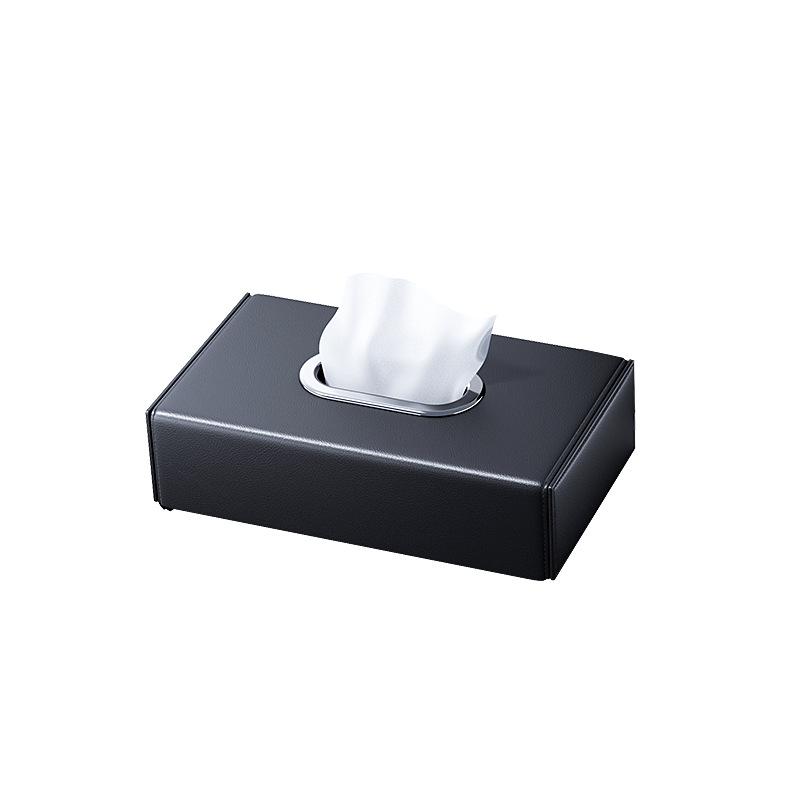 

Car Mounted Sunshade Tissue Box Holder Leather Sun Visor Hanging Napkin Pater Towel Organizer Highend Auto Interior Tissue Case чорний