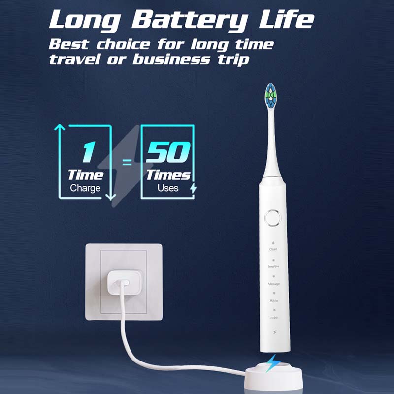 Sonic Electric Toothbrush USB Rechargeable Tooth Brush Adult Electronic Washable Whitening Teeth Brush