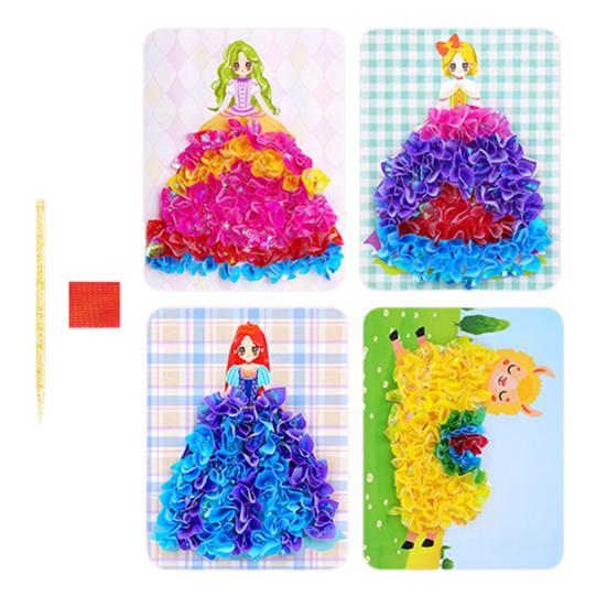 

Yousheng 4/8/12/16Pcs Princess Dress-up Activity Book Kids Fine Motor Creativity Skill Development Girls Princess Dress-up Poke-in Art Book Toy