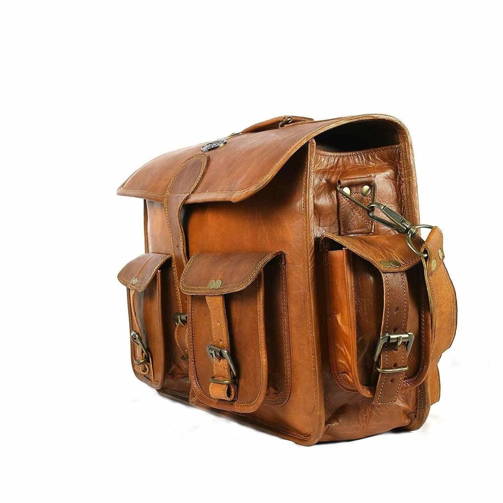 Bag Leather Laptop Messenger Genuine Briefcase Men's Vintage Satchel Shoulder