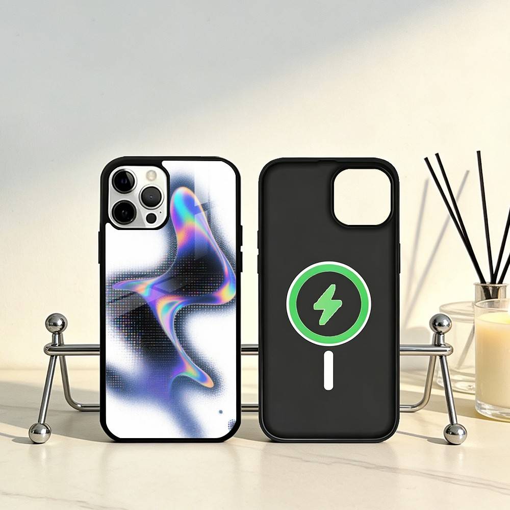Laser Style Phone Case For iPhone17,16,15,14,13,12,11 Plus,Pro Max Magnetic For Magsafe Wireless Charging