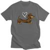 Custom Dachshund Love T Shirt for Men Tshirt Leisure Tees Short Sleeves Wiener Badger Sausage Dog Tshirts Slim Fit Clothing