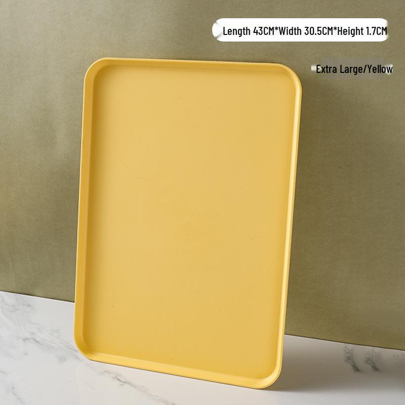 Rectangular Plastic Tea and Snack Tray for Home, Hotel, or Restaurant Use