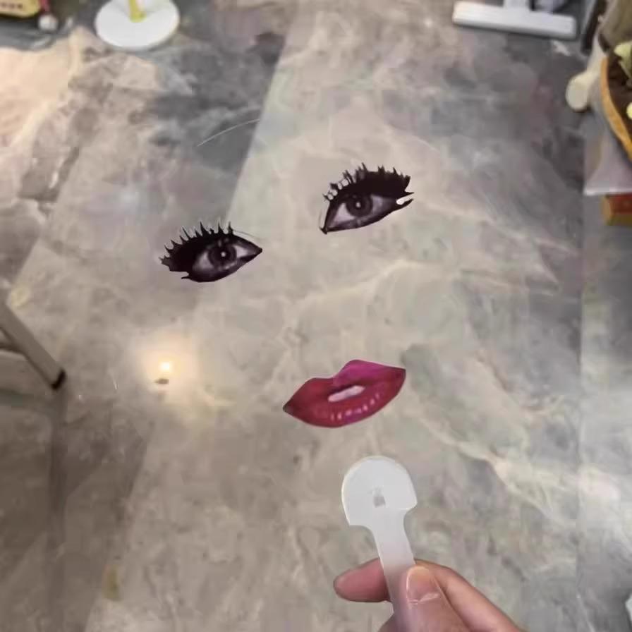 Abstract Lady Gaga Red Lips Transparent Concert Fan