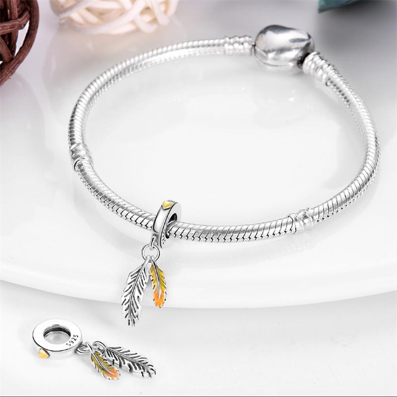 Authentic Original Copper Metal Charm Bead Components Luxury Devil's Eye Feather Pendant Bead Component Bead Components Compatible With Bracelet High