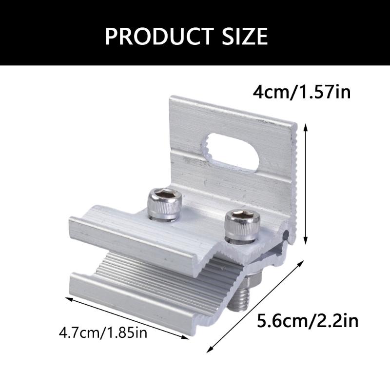 4pcs Solar Panel Mounting Clamps High Efficiency Clamps Corrosion Resistant Easy Installation Clamps for Roof Ground Use