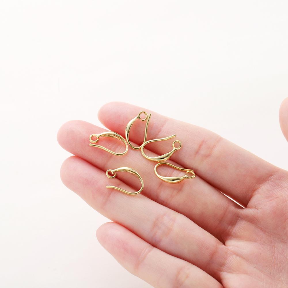 10Pcslot 14K 18K Real Gold Earing Pendant Hook Ear Wire Hook For Diy Jewelry Making Earing Charms Accessories Components