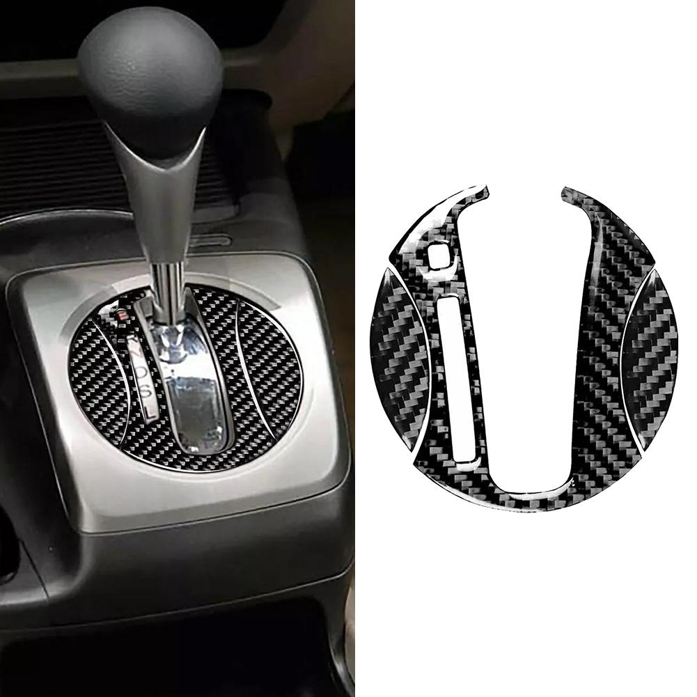 For Honda Civic 8th 2006-2011 Automatic Gear Shift Cover Carbon Fiber Trim Car Decoration High-quality Texture